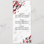 Elegant Wedding Menu Japanse Bloemen Rood (Achterkant)