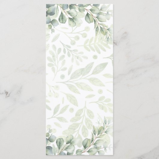 Elegant Wedding Menu Kaart | Aangepast trouwstatio (Achterkant)