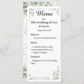 Elegant Wedding Menu Kaart | Aangepast trouwstatio (Voorkant / Achterkant)
