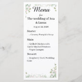 Elegant Wedding Menu Kaart | Aangepast trouwstatio (Voorkant)