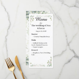 Elegant Wedding Menu Kaart | Aangepast trouwstatio