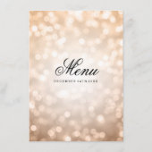 Elegant Wedding Menu Koper Glitter Lights (Achterkant)