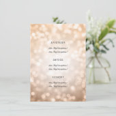 Elegant Wedding Menu Koper Glitter Lights (Staand voorkant)
