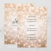 Elegant Wedding Menu Koper Glitter Lights (Voorkant / Achterkant)