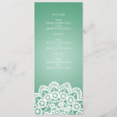 Elegant Wedding Menu  Lace Mint Green (Achterkant)