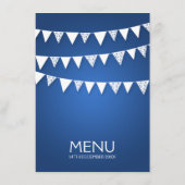 Elegant Wedding Menu Love Bunting Blue (Achterkant)