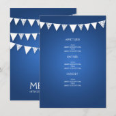 Elegant Wedding Menu Love Bunting Blue (Voorkant / Achterkant)