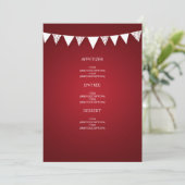 Elegant Wedding Menu Love Bunting Red (Staand voorkant)