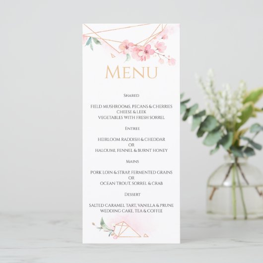 Elegant WEDDING MENU. Menu (Staand voorkant)