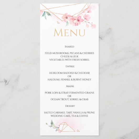 Elegant WEDDING MENU. Menu (Voorkant)