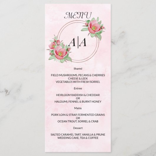 Elegant WEDDING MENU. Menu (Voorkant)