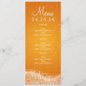 Elegant Wedding Menu Mousserende Golf Oranje (Achterkant)