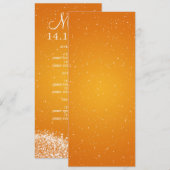 Elegant Wedding Menu Mousserende Golf Oranje (Voorkant / Achterkant)