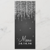 Elegant Wedding Menu Night Dazzle Black (Voorkant)