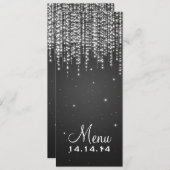 Elegant Wedding Menu Night Dazzle Black (Voorkant / Achterkant)