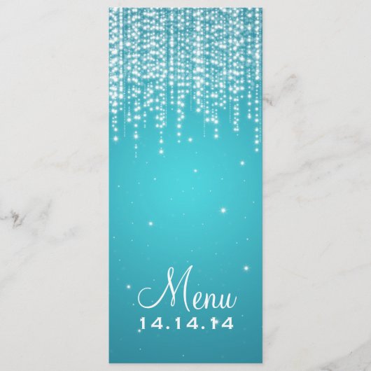 Elegant Wedding Menu Night Dazzle Blue (Voorkant)
