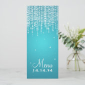 Elegant Wedding Menu Night Dazzle Blue (Staand voorkant)