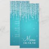 Elegant Wedding Menu Night Dazzle Blue (Voorkant / Achterkant)