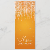 Elegant Wedding Menu Night Dazzle Oranje (Voorkant)