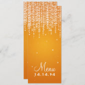 Elegant Wedding Menu Night Dazzle Oranje (Voorkant / Achterkant)