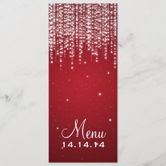 Elegant Wedding Menu Night Dazzle Red (Voorkant)