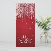 Elegant Wedding Menu Night Dazzle Red (Staand voorkant)