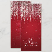 Elegant Wedding Menu Night Dazzle Red (Voorkant / Achterkant)