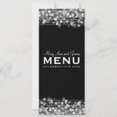 Elegant Wedding Menu Party Sparkles Silver Kaart (Achterkant)
