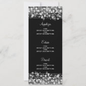 Elegant Wedding Menu Party Sparkles Silver Kaart (Voorkant)