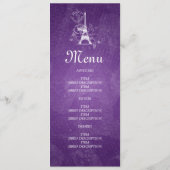 Elegant Wedding Menu Romantic Paris Paars (Achterkant)