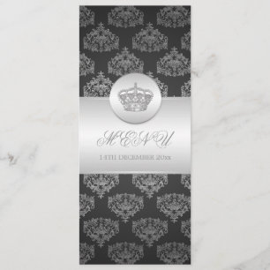 Elegant Wedding Menu Royal Crown Black
