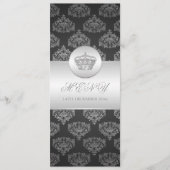 Elegant Wedding Menu Royal Crown Black (Voorkant)
