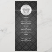 Elegant Wedding Menu Royal Crown Black (Achterkant)