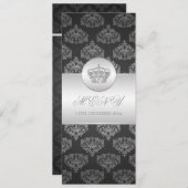 Elegant Wedding Menu Royal Crown Black (Voorkant / Achterkant)