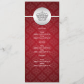 Elegant Wedding Menu Royal Crown Red (Achterkant)