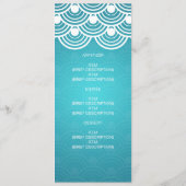 Elegant Wedding Menu Scalloped Pattern Blue (Achterkant)