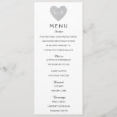 Elegant Wedding Menu Silver initiaal (Voorkant)