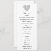 Elegant Wedding Menu Silver initiaal (Voorkant / Achterkant)