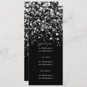 Elegant Wedding Menu Silver Midnight Glam (Voorkant / Achterkant)