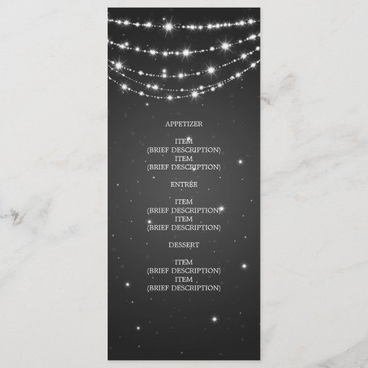 Elegant Wedding Menu Sparging Chain Black (Achterkant)