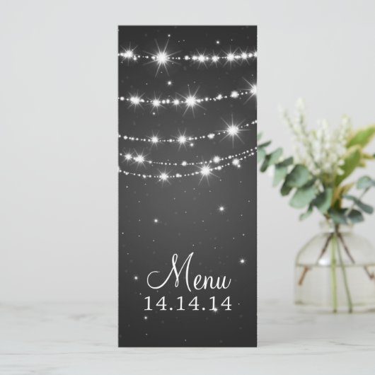 Elegant Wedding Menu Sparging Chain Black (Staand voorkant)