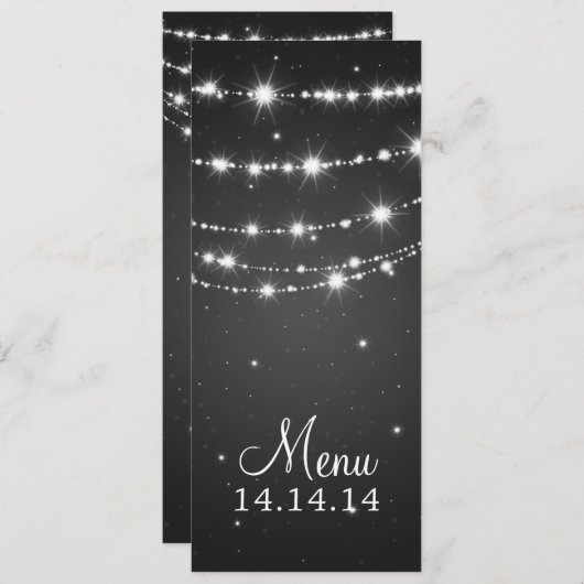Elegant Wedding Menu Sparging Chain Black (Voorkant / Achterkant)