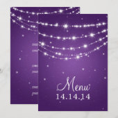 Elegant Wedding Menu Sparging Chain Paars (Voorkant / Achterkant)