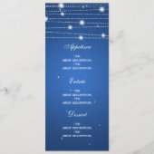Elegant Wedding Menu Sparging Lines Sapphire Blue (Voorkant)
