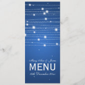 Elegant Wedding Menu Sparging Lines Sapphire Blue (Achterkant)