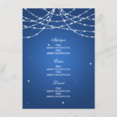 Elegant Wedding Menu Sparging String Blue (Voorkant)