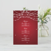 Elegant Wedding Menu Sparging String Red (Staand voorkant)