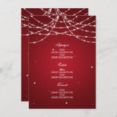 Elegant Wedding Menu Sparging String Red (Voorkant / Achterkant)