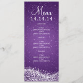 Elegant Wedding Menu Sparging Wave Paars (Achterkant)