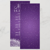 Elegant Wedding Menu Sparging Wave Paars (Voorkant / Achterkant)